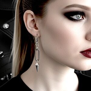 5 For $25💫Punk Paperclip Silver Spike Dangles